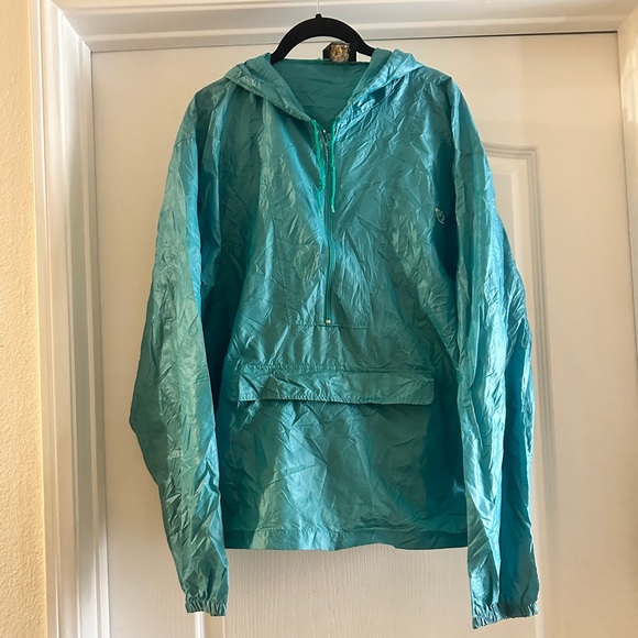 Vintage travel turquoise light weight hooded winbreaker size XL - Picture 1 of 6